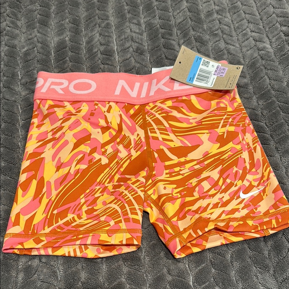 Nike Kids Pro Shorts - Pink, Orange, Yellow
